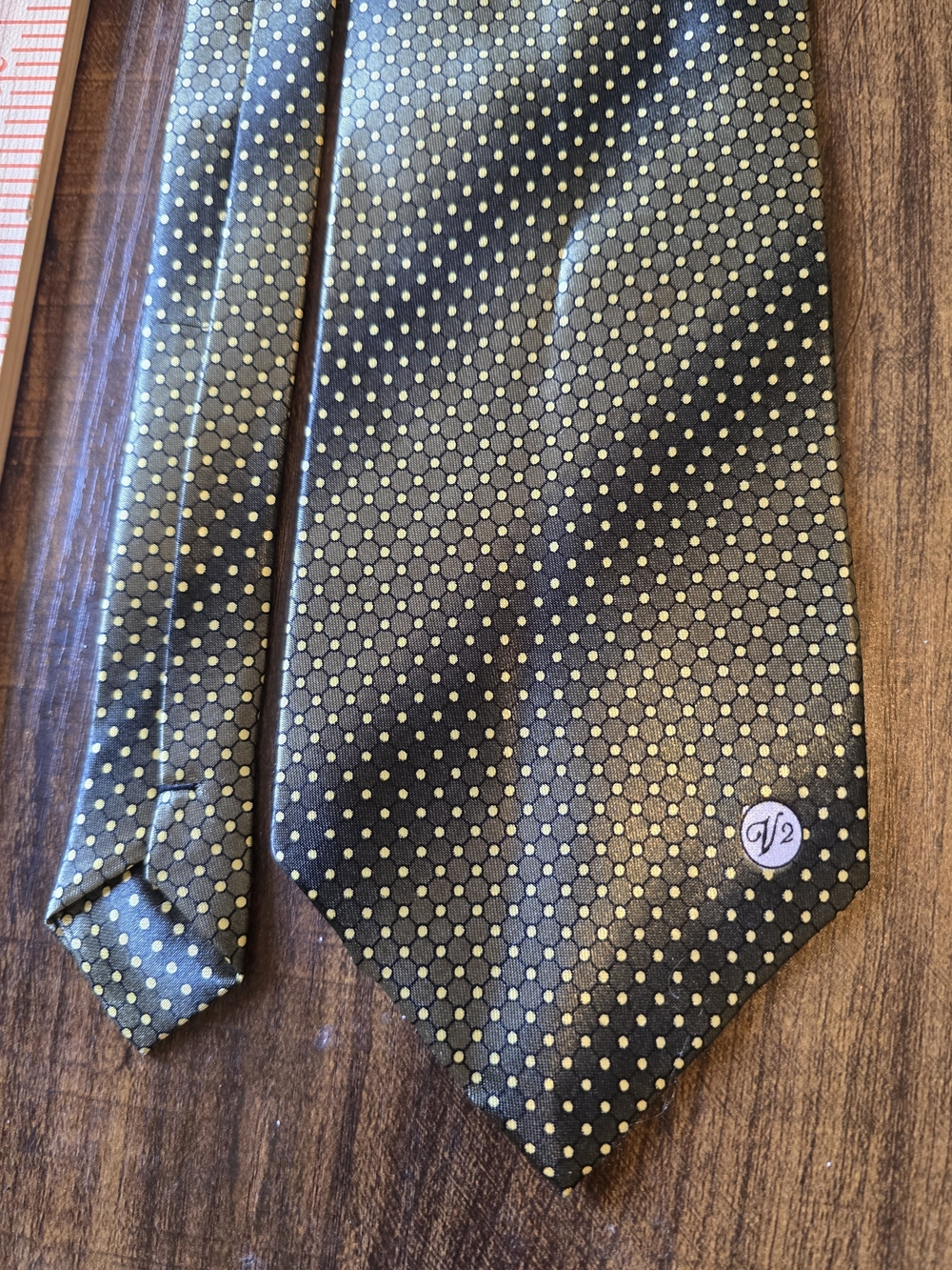 Versace Black and Gold Polka Dot Hexagon Tie